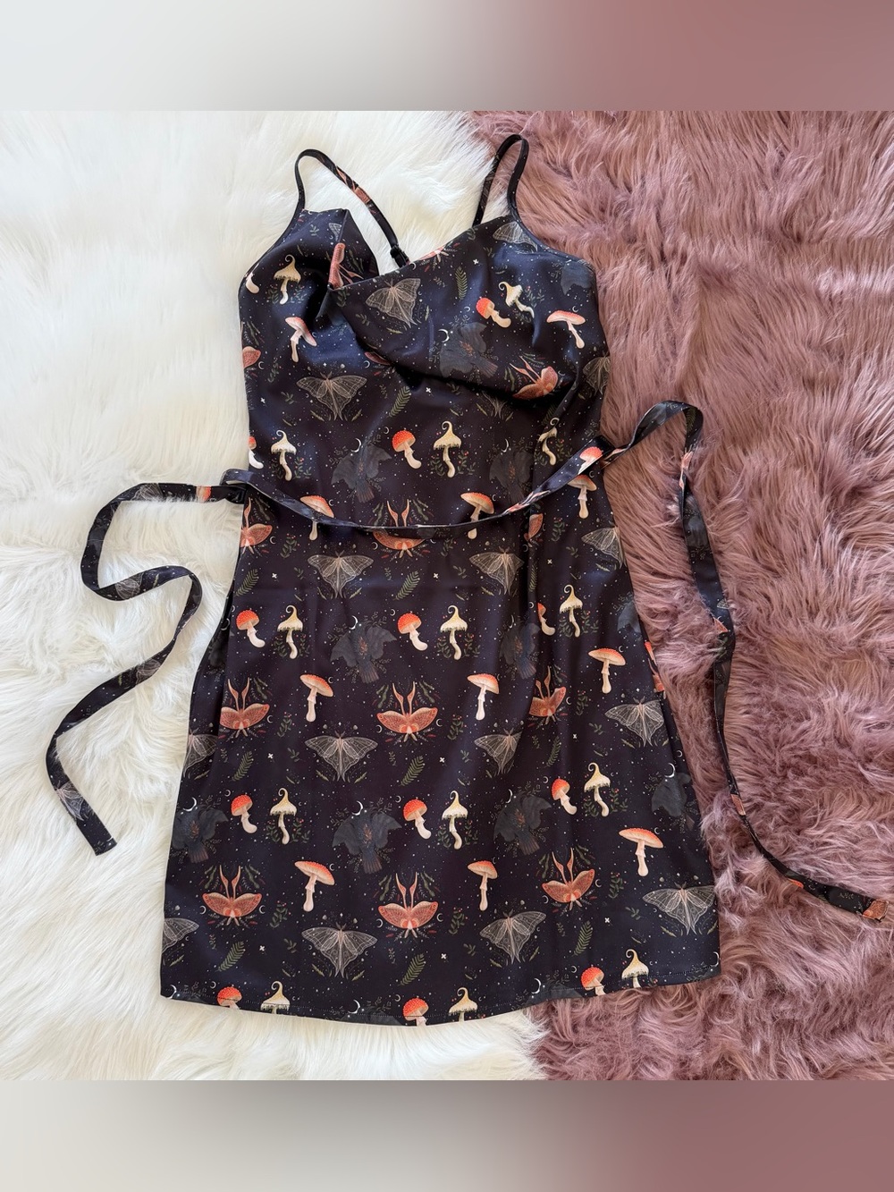 Disturbia Medeina Print Satin Midi Slip Dress - Picture 3 of 6